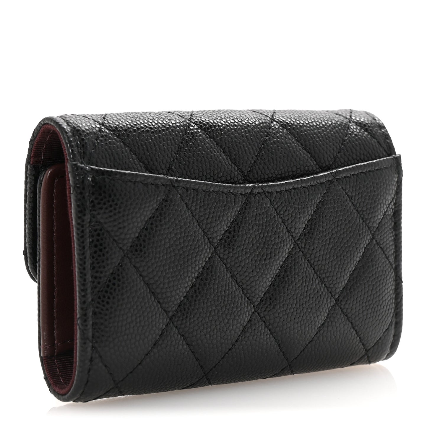 Caviar Quilted Classic 4 Key Holder Wallet Black