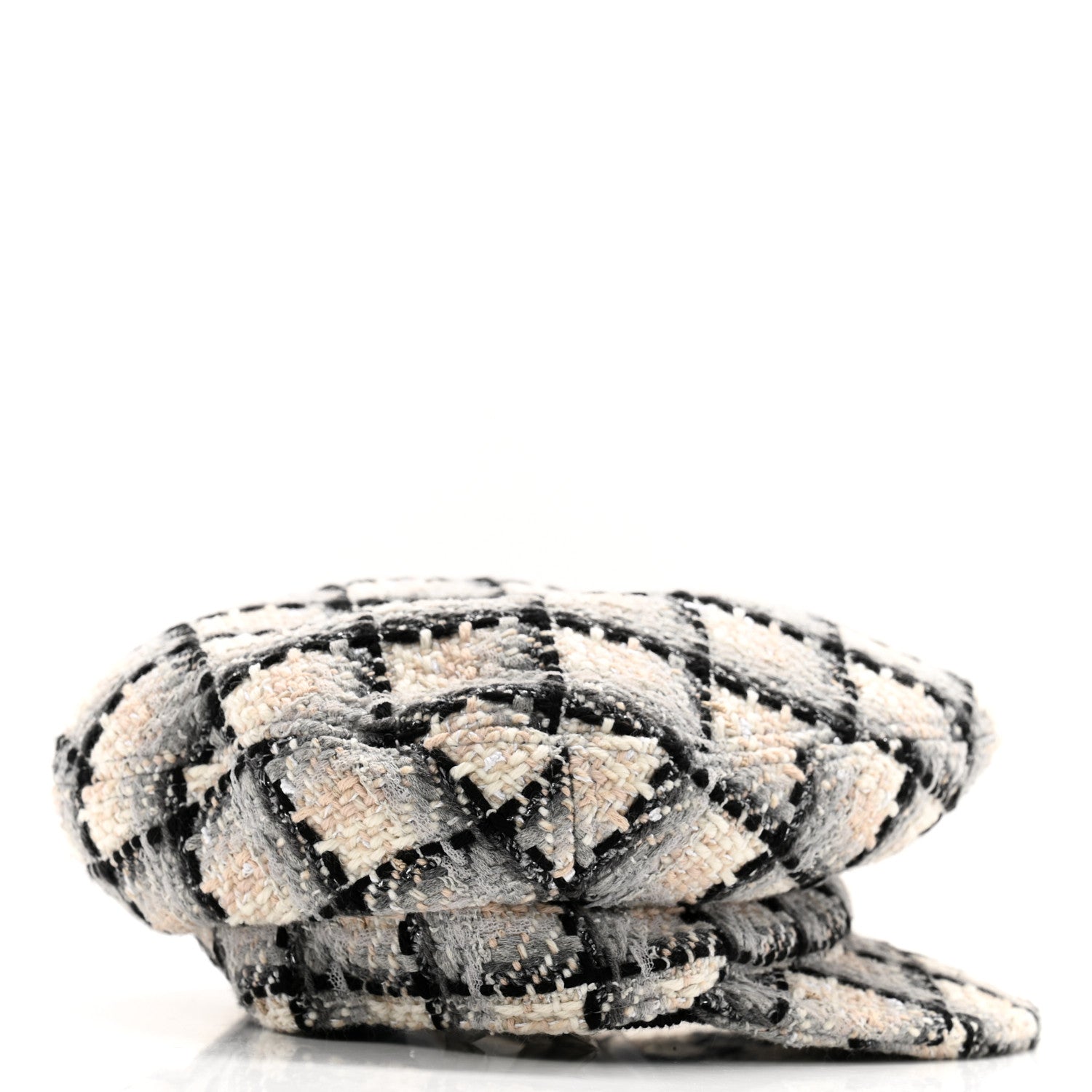 Chanel Cotton Tweed CC Beret S White Black Multicolor 5 of 10