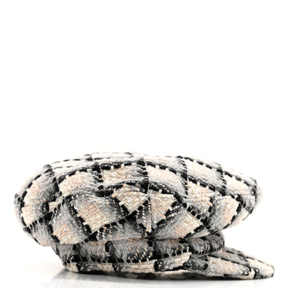 Chanel Cotton Tweed CC Beret S White Black Multicolor 5 of 10