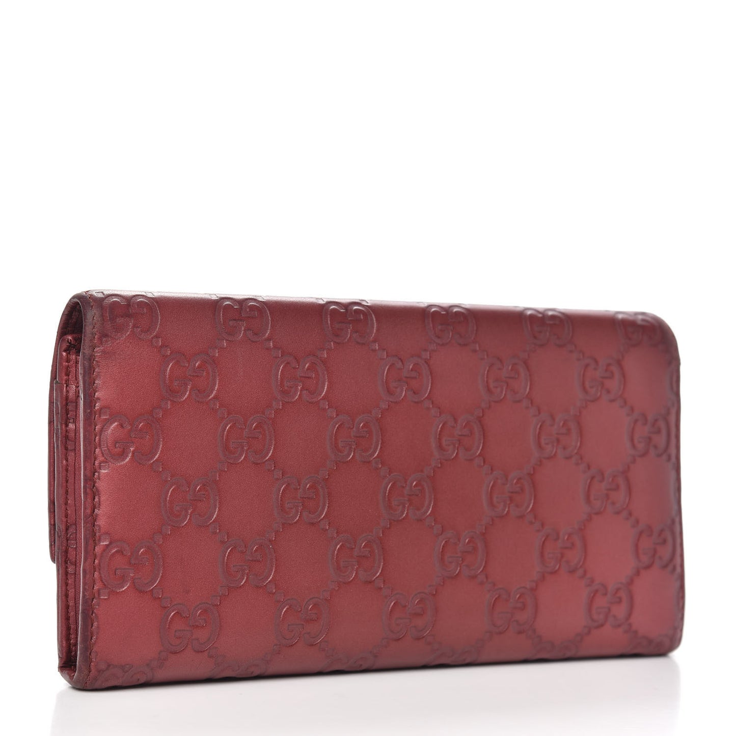 Guccissima Lovely Heart Continental Wallet Red