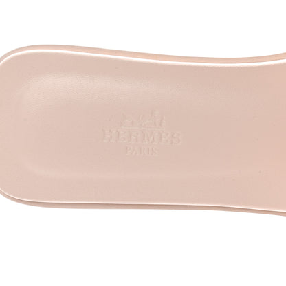 Hermes Box Calfskin Oran Sandals 39.5 Rose Pale 7 of 9