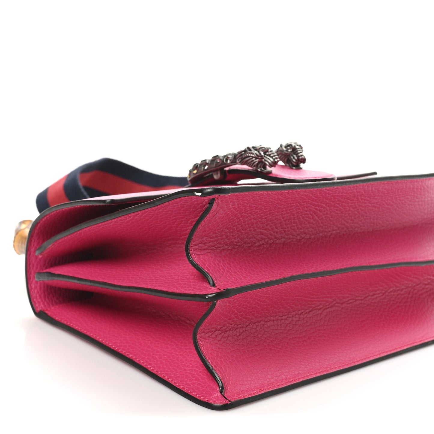 Dollar Calfskin Crystal Web Medium Dionysus Bamboo Top Handle Bag Box Pink Black Diamond