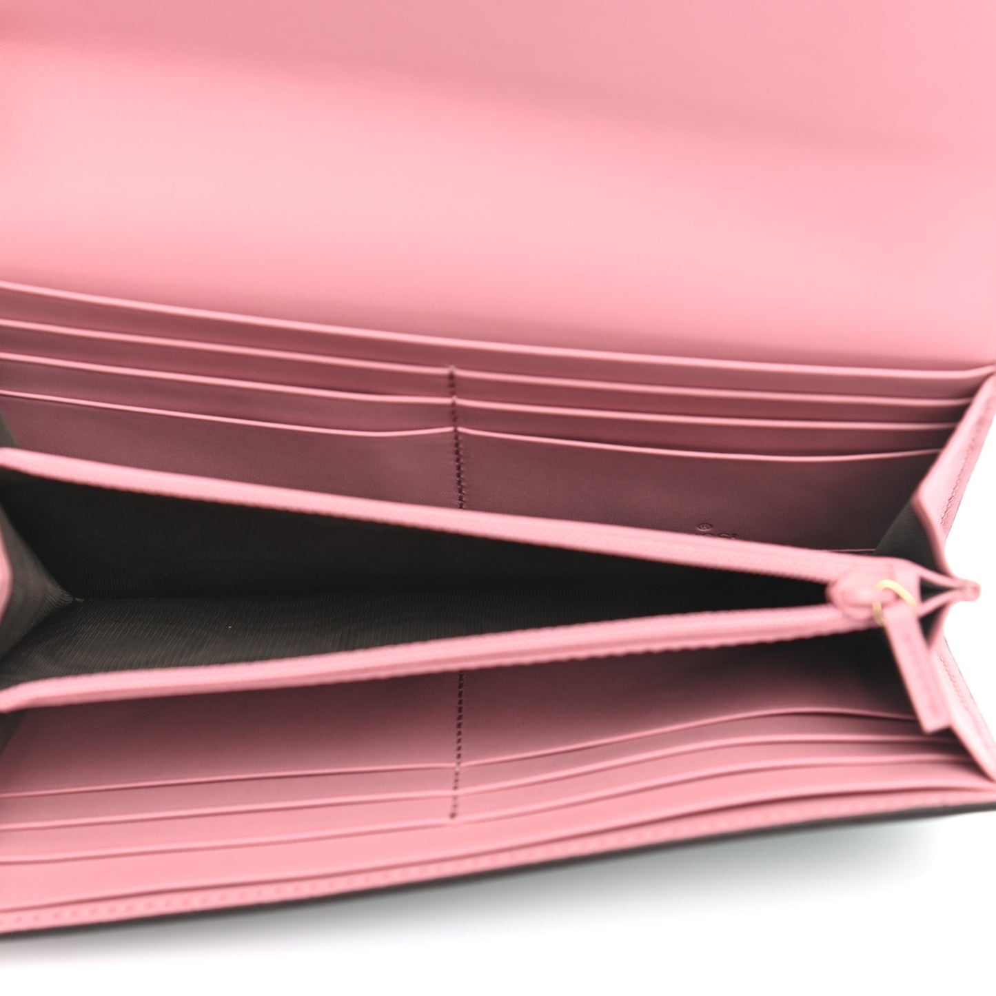 Moon Calfskin Continental Wallet Pink Green