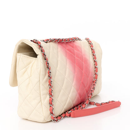 Chanel Caviar Quilted Ombre Jumbo Single Flap White Rose Pink 3 of 15