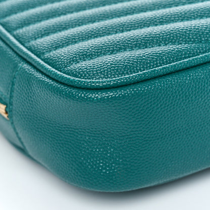 Saint Laurent Grain De Poudre Matelasse Monogram Mini Lou Camera Bag Brilliant Grass 9 of 10
