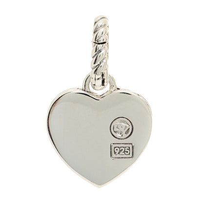 David Yurman Sterling Silver Black Onyx Diamond Cable Heart Charm Pendant 3 of 3