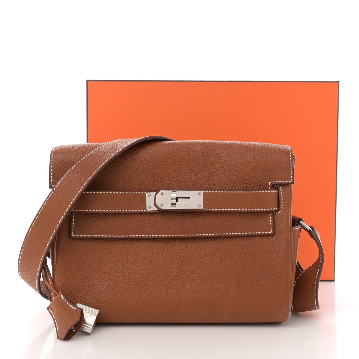 Hermes Barenia Faubourg Kelly Messenger PM Fauve 12 of 12