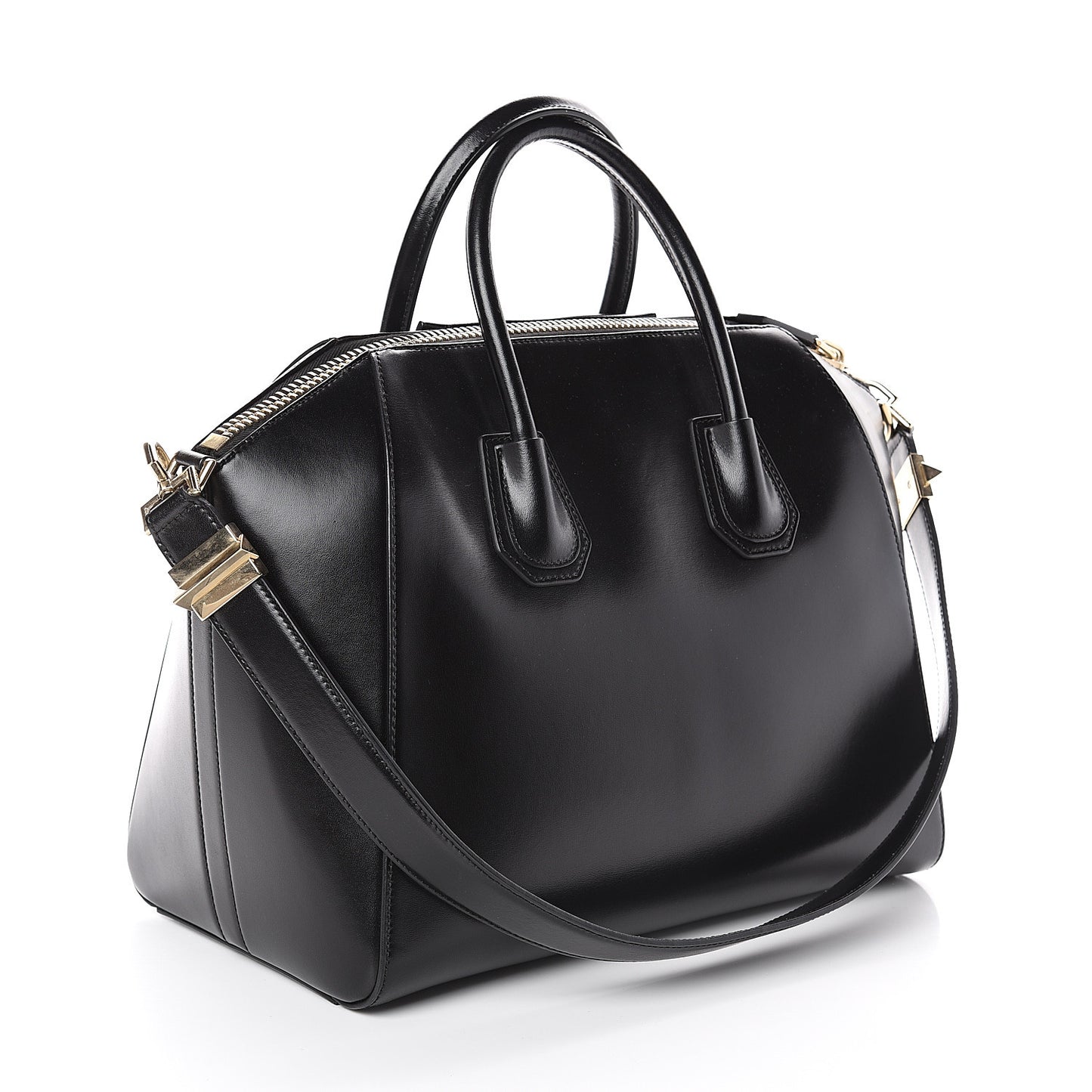 Shiny Lord Calfskin Medium Antigona Black