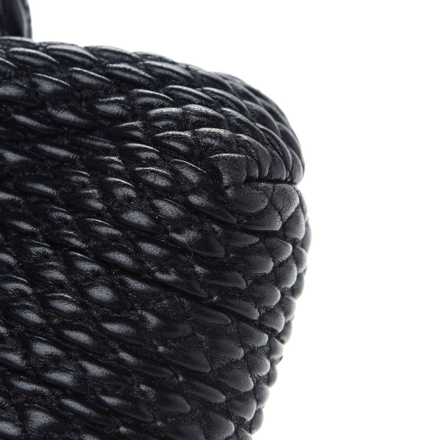 Bottega Veneta Lambskin Knit Small The Point Triangle Bag Black 5 of 6