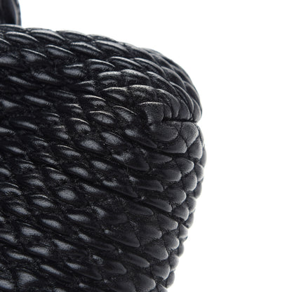Bottega Veneta Lambskin Knit Small The Point Triangle Bag Black 5 of 6