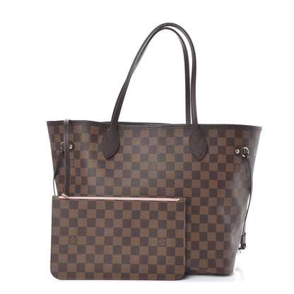 Louis Vuitton Damier Ebene Neo Neverfull MM Rose Ballerine 1 of 12