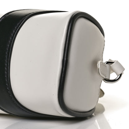 Prada Soft Calfskin Bowling Crossbody Bag White Black 10 of 11