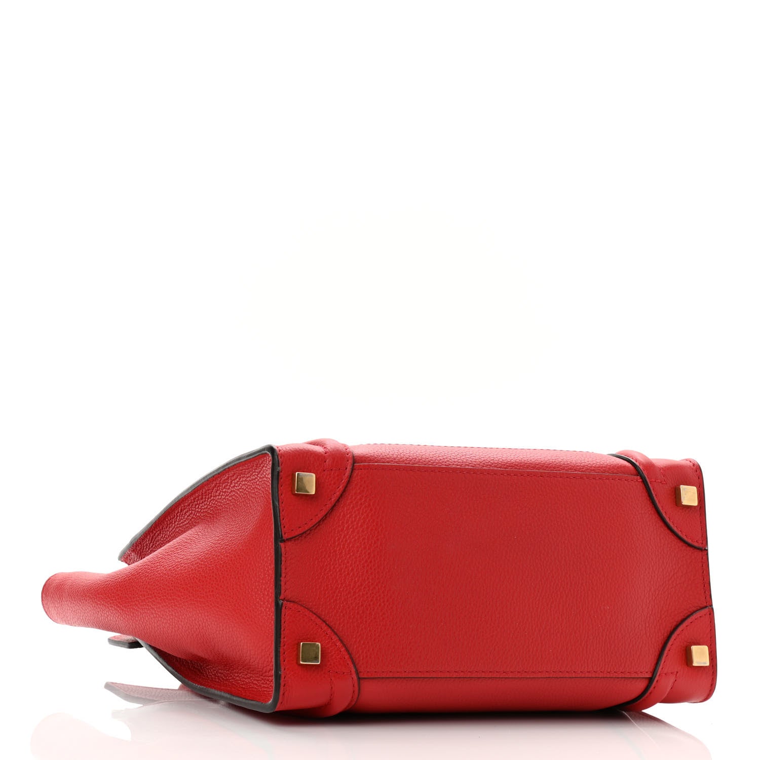 Celine Drummed Calfskin Micro Luggage Coquelicot 4 of 9