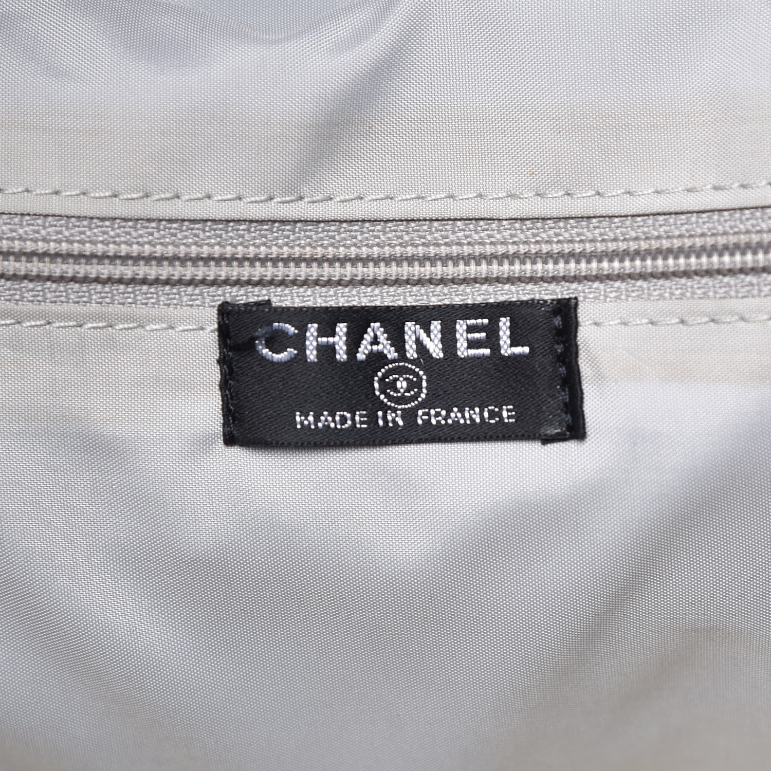 Chanel Nylon Calfskin CC Backpack White Gray 7 of 30