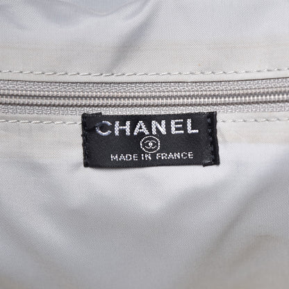Chanel Nylon Calfskin CC Backpack White Gray 7 of 30