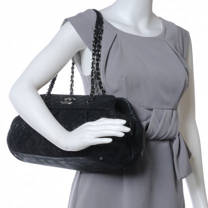 Chanel Iridescent Calfskin Chic Quilt Bowling Bag Black 2 of 7