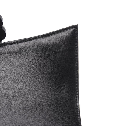 Balenciaga Shiny Calfskin Monochrome Crocodile Embossed Hourglass Top Handle Bag XS Black 8 of 8