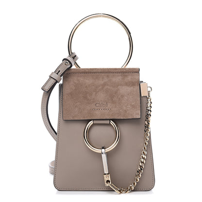 Chloe Suede Calfskin Mini Faye Bracelet Bag Motty Grey 1 of 10