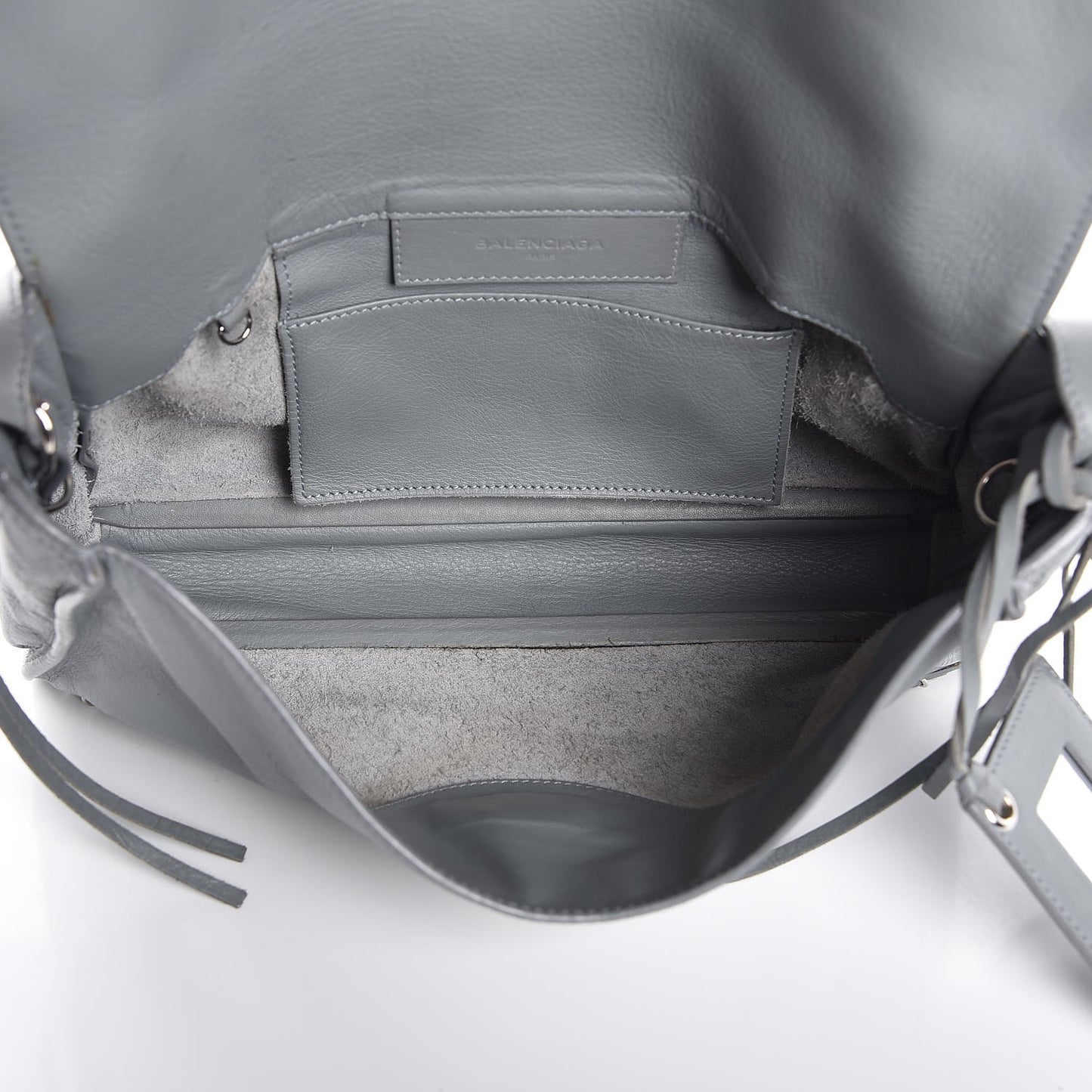 Calfskin Papier Sight Shoulder Bag Grey