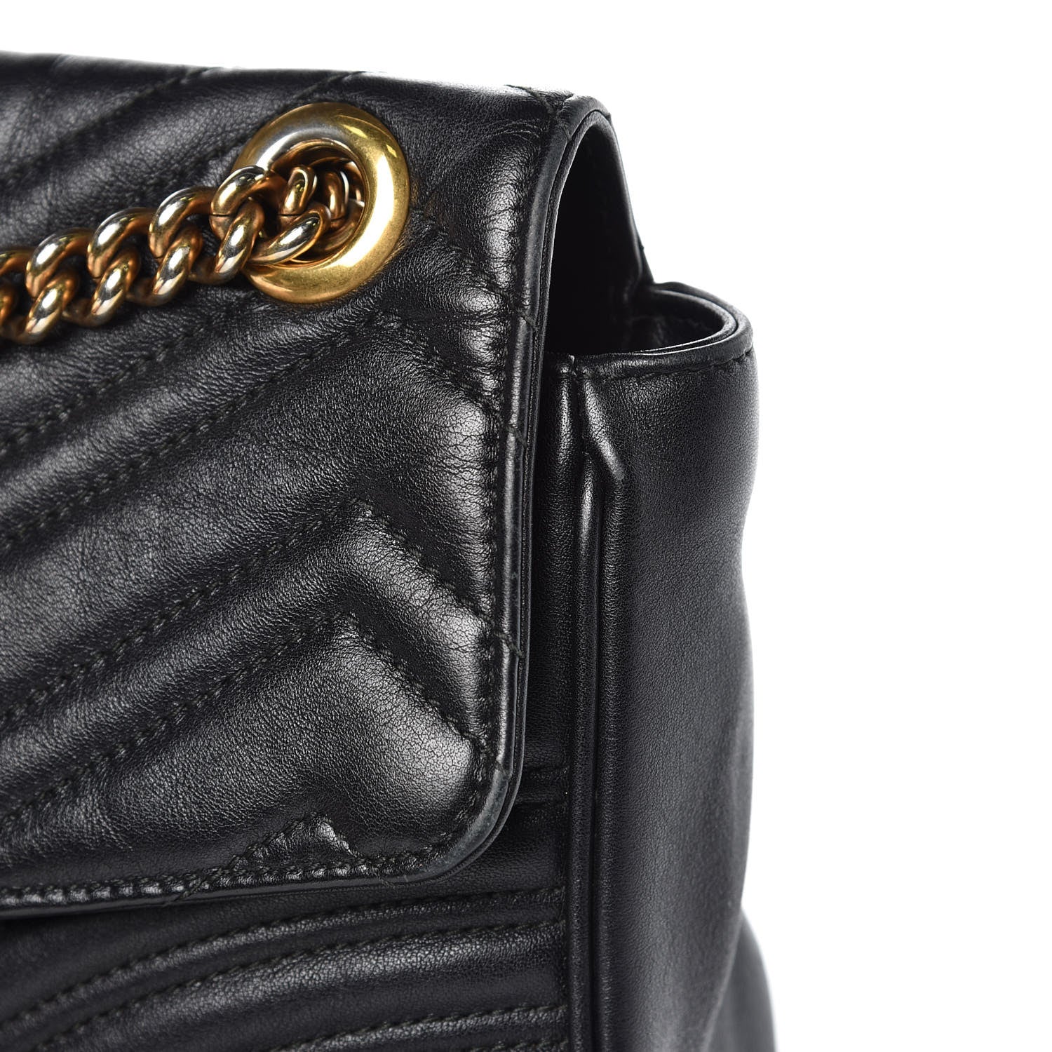 Gucci Calfskin Matelasse Medium GG Marmont Shoulder Bag Black 16 of 16