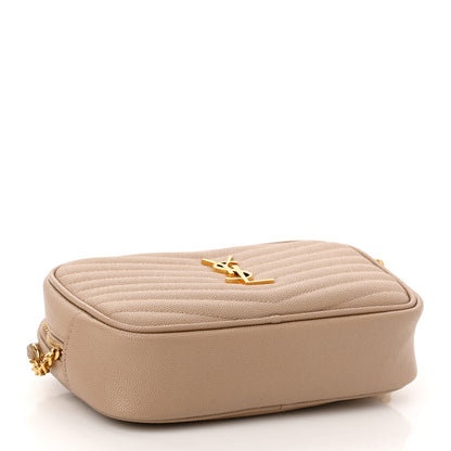 Saint Laurent Grain De Poudre Matelasse Monogram Mini Lou Camera Bag Dark Beige 4 of 10