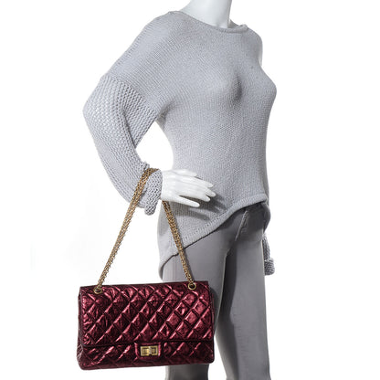 Chanel Calfskin 2.55 Reissue 227 Flap Metallic Dark Red 2 of 8