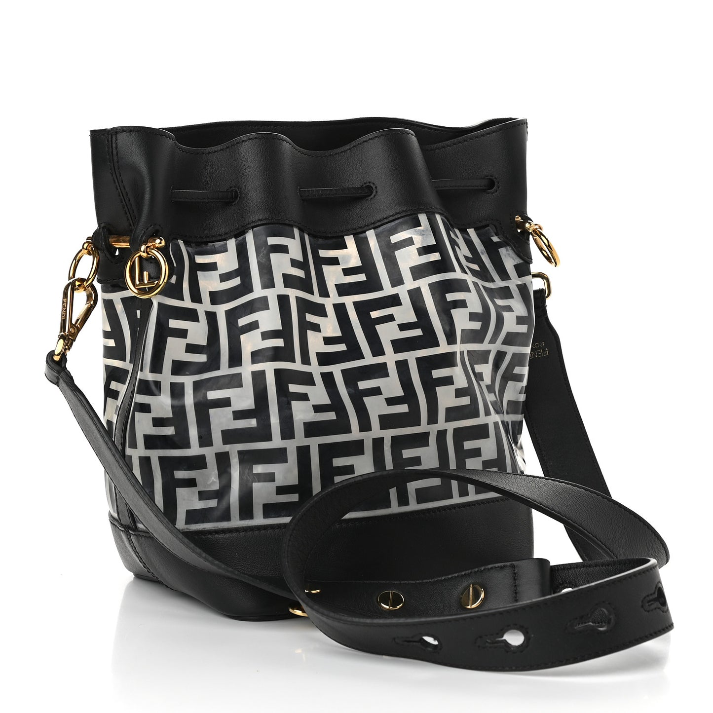 TPU FF Vitello Grace F is Fendi Grande Mon Tresor Bucket Bag Black