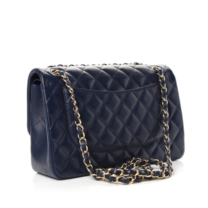 Chanel Caviar Quilted Jumbo Double Flap Navy Blue 3 of 10