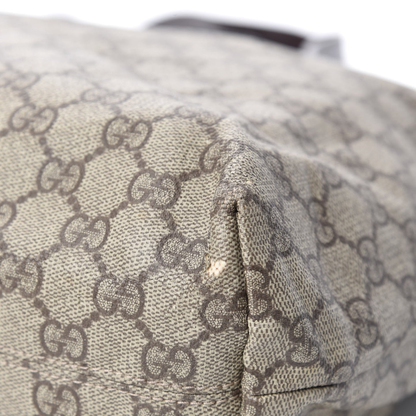GG Supreme Monogram Medium Zippered Shopping Tote Dark Brown