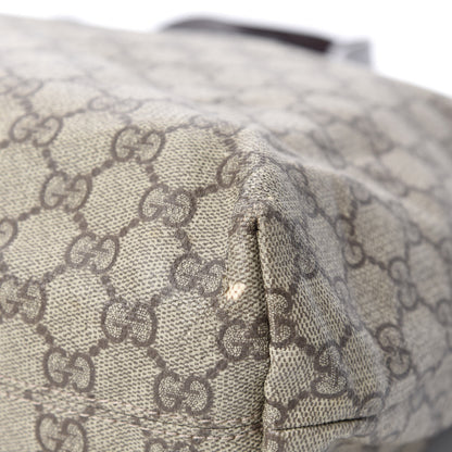 Gucci GG Supreme Monogram Medium Zippered Shopping Tote Dark Brown 8 of 14