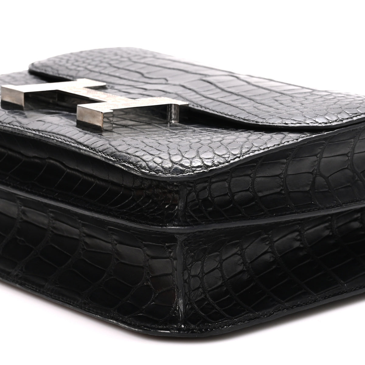 Hermes Matte Alligator Lizard Constance 24 Black Ombre 10 of 11