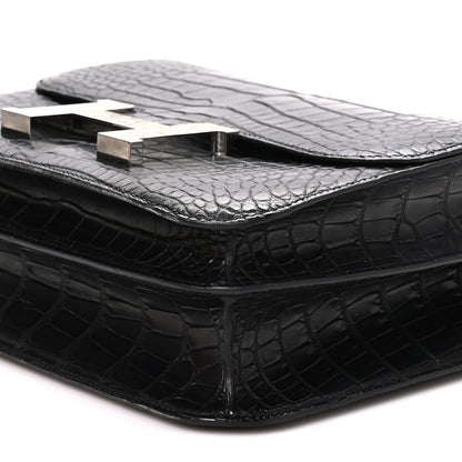 Hermes Matte Alligator Lizard Constance 24 Black Ombre 10 of 11