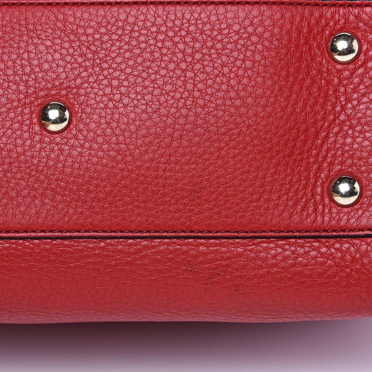 Pebbled Calfskin Small Soho Top Handle Bag Red