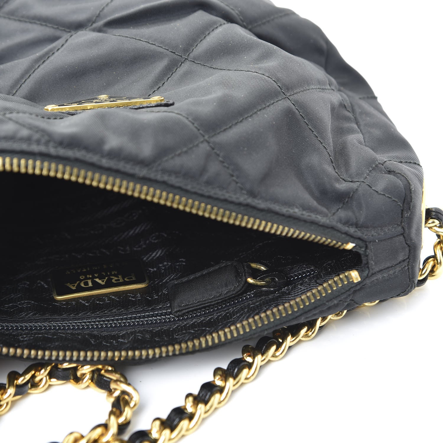 Prada Nylon Tessuto Impuntu Quilted Crossbody Bag Black 4 of 9