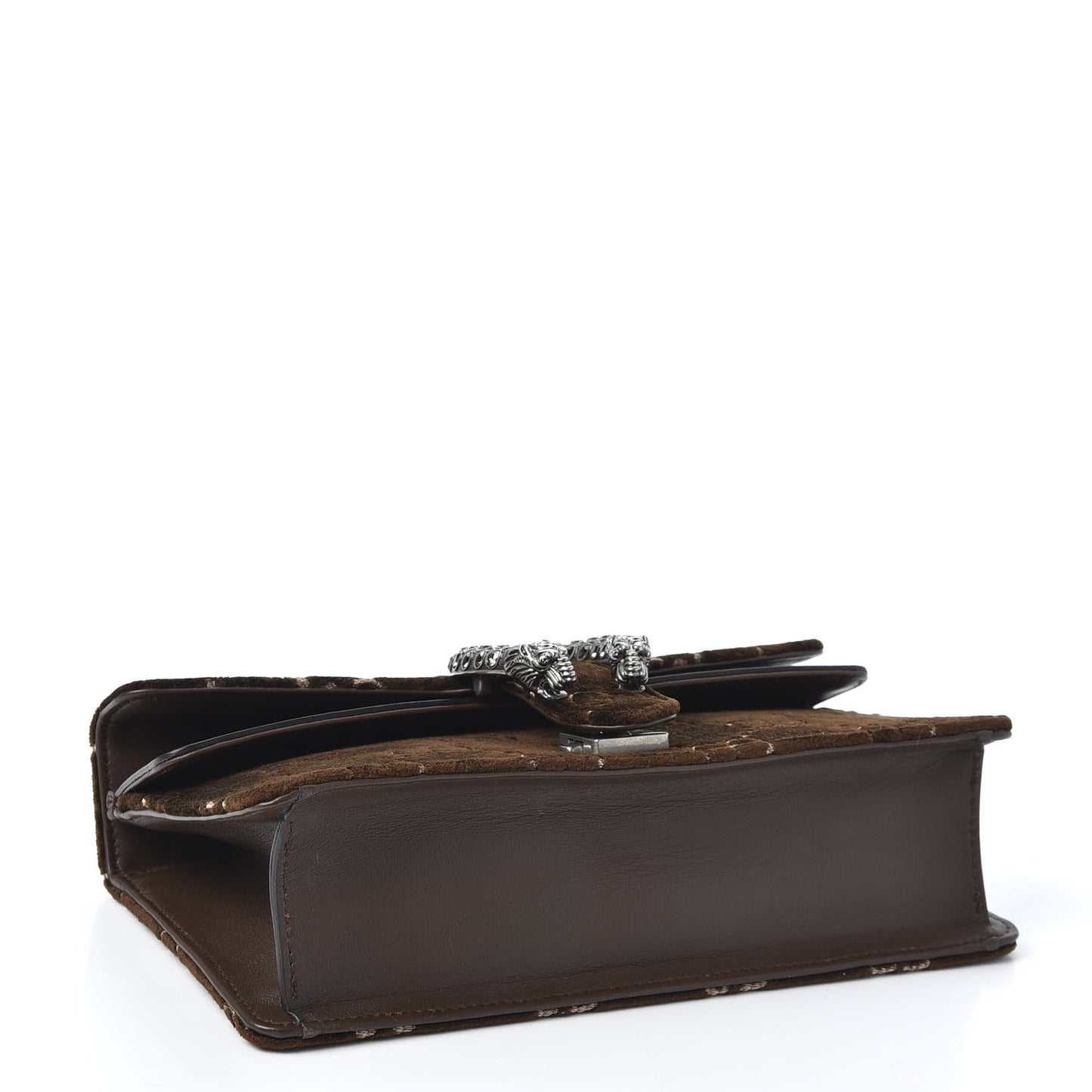 Velvet Moon Calfskin Crystal GG Monogram Small Dionysus Shoulder Bag Brown Vintage Cocoa Black Diamond