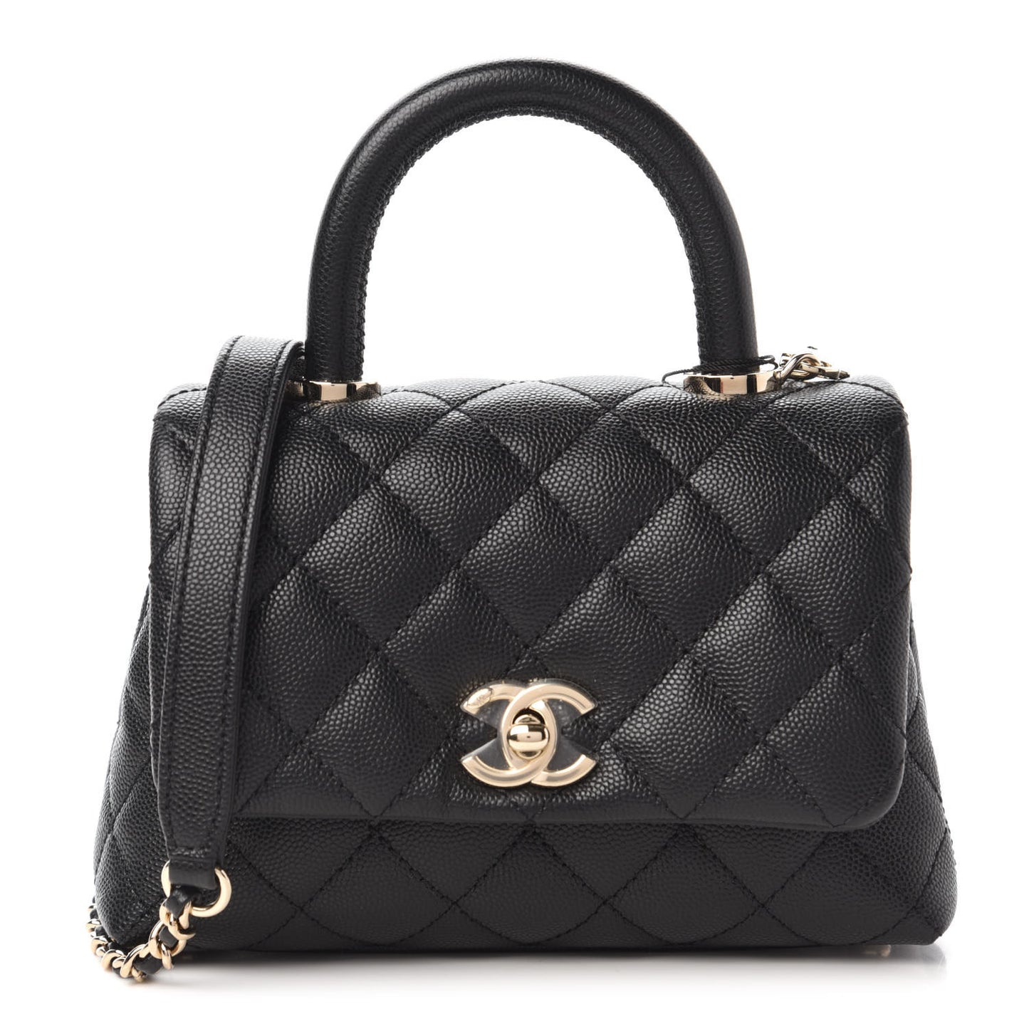 Caviar Quilted Extra Mini Coco Handle Flap Black