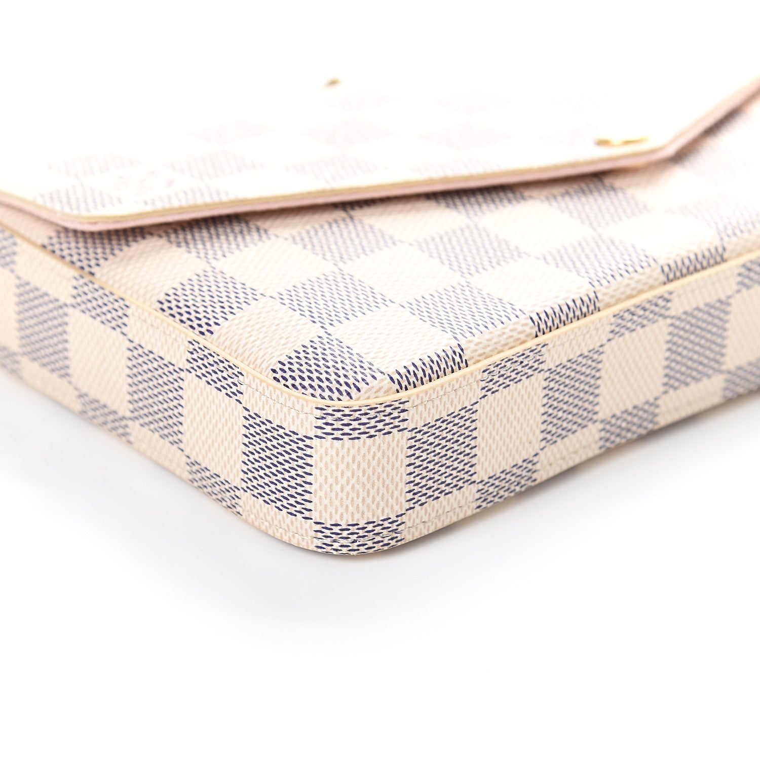 Louis Vuitton Damier Azur Pochette Felicie Chain Wallet Rose Ballerine 7 of 8
