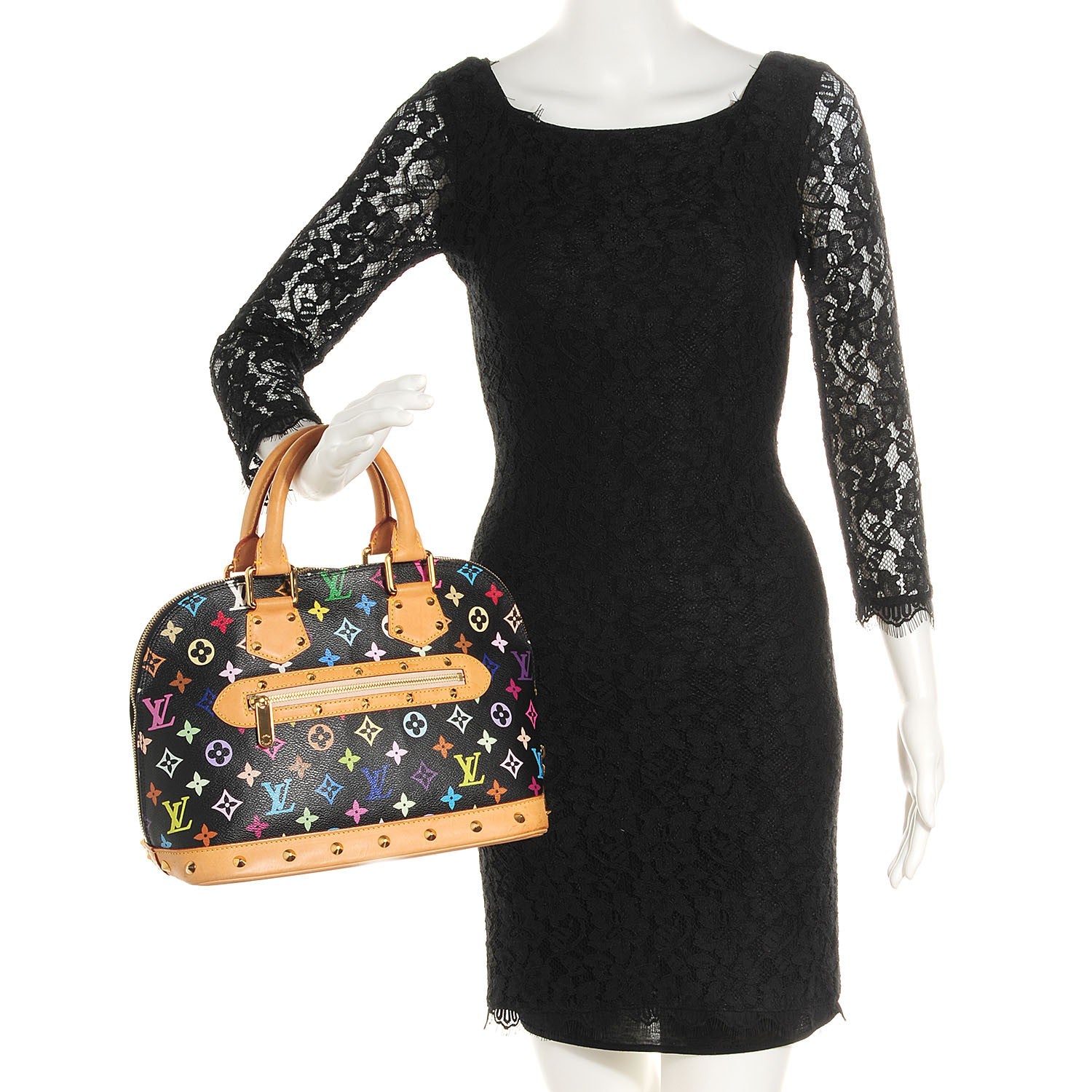 Louis Vuitton Monogram Multicolor Alma Black 2 of 7