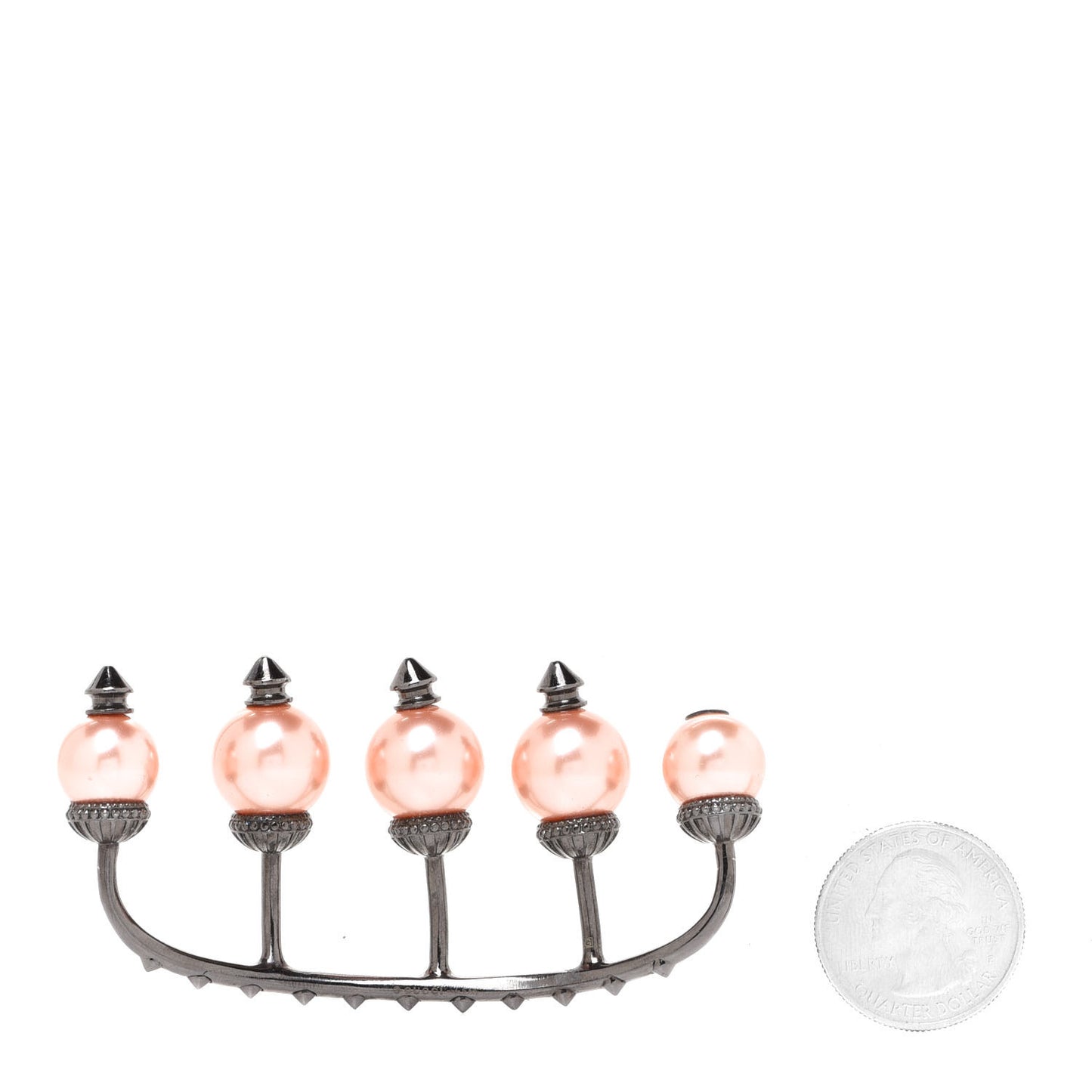 Metal Pearl Multi-Finger Ring Pink