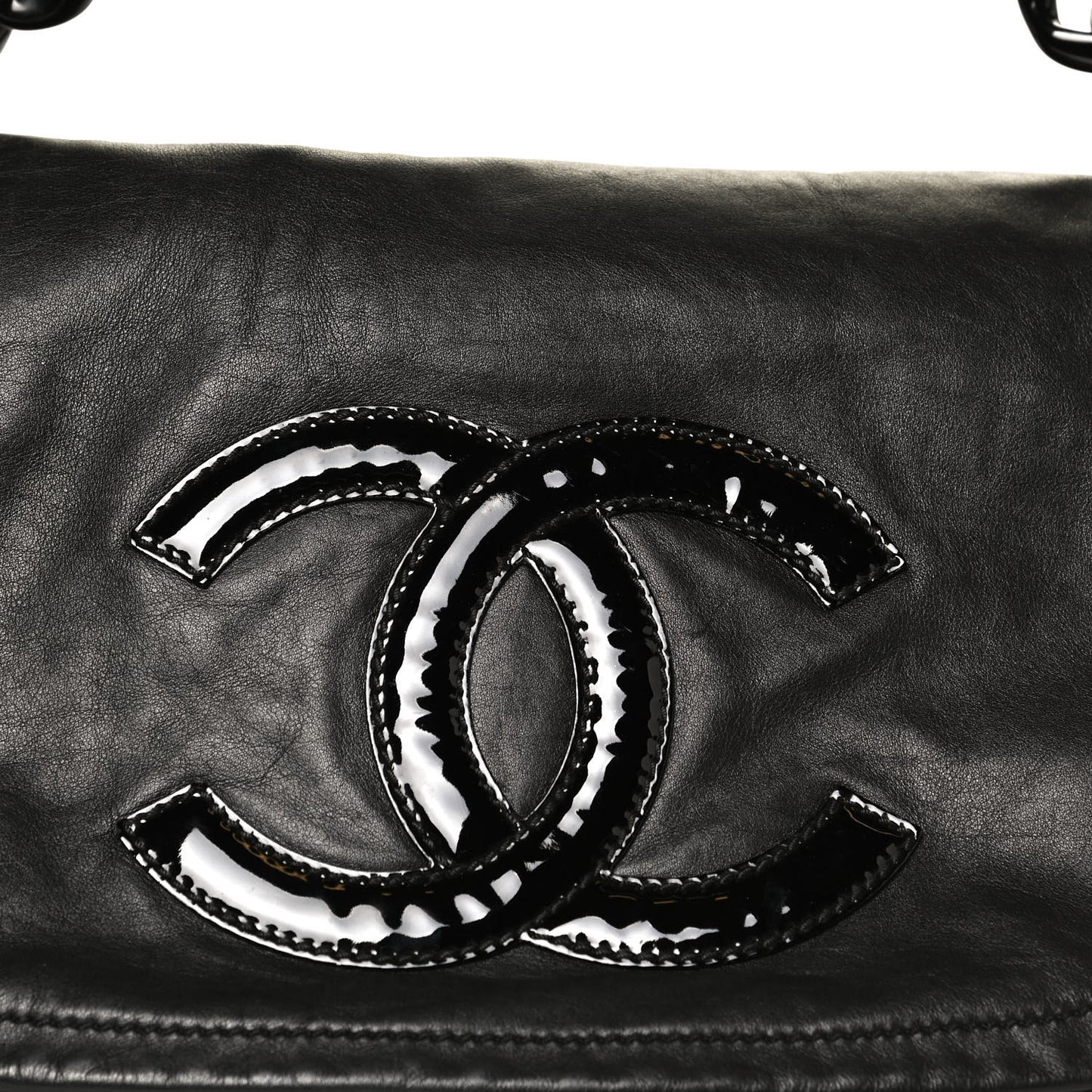 Calfskin Modern Chain Rhodoid Flap Black