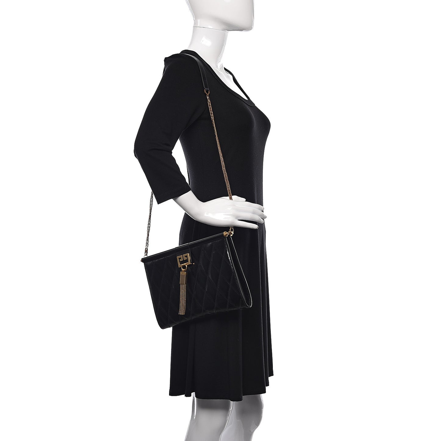 Goatskin Quilted Medium Gem Bag Black