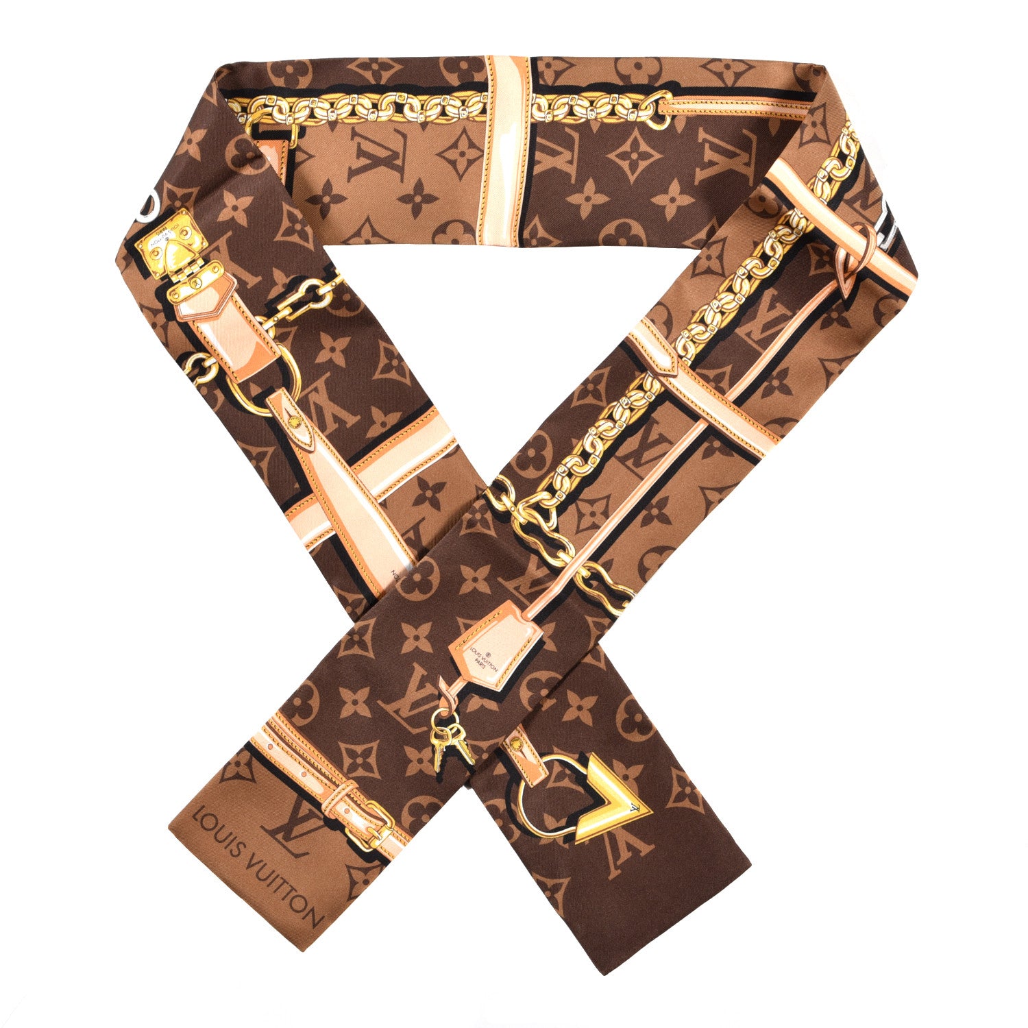 Louis Vuitton Silk Monogram Confidential Bandeau Brown 1 of 3