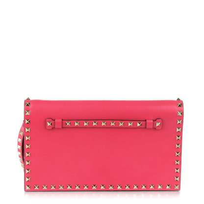 Valentino Garavani Nappa Rockstud Wristlet Clutch Deep Fuxia 1 of 7