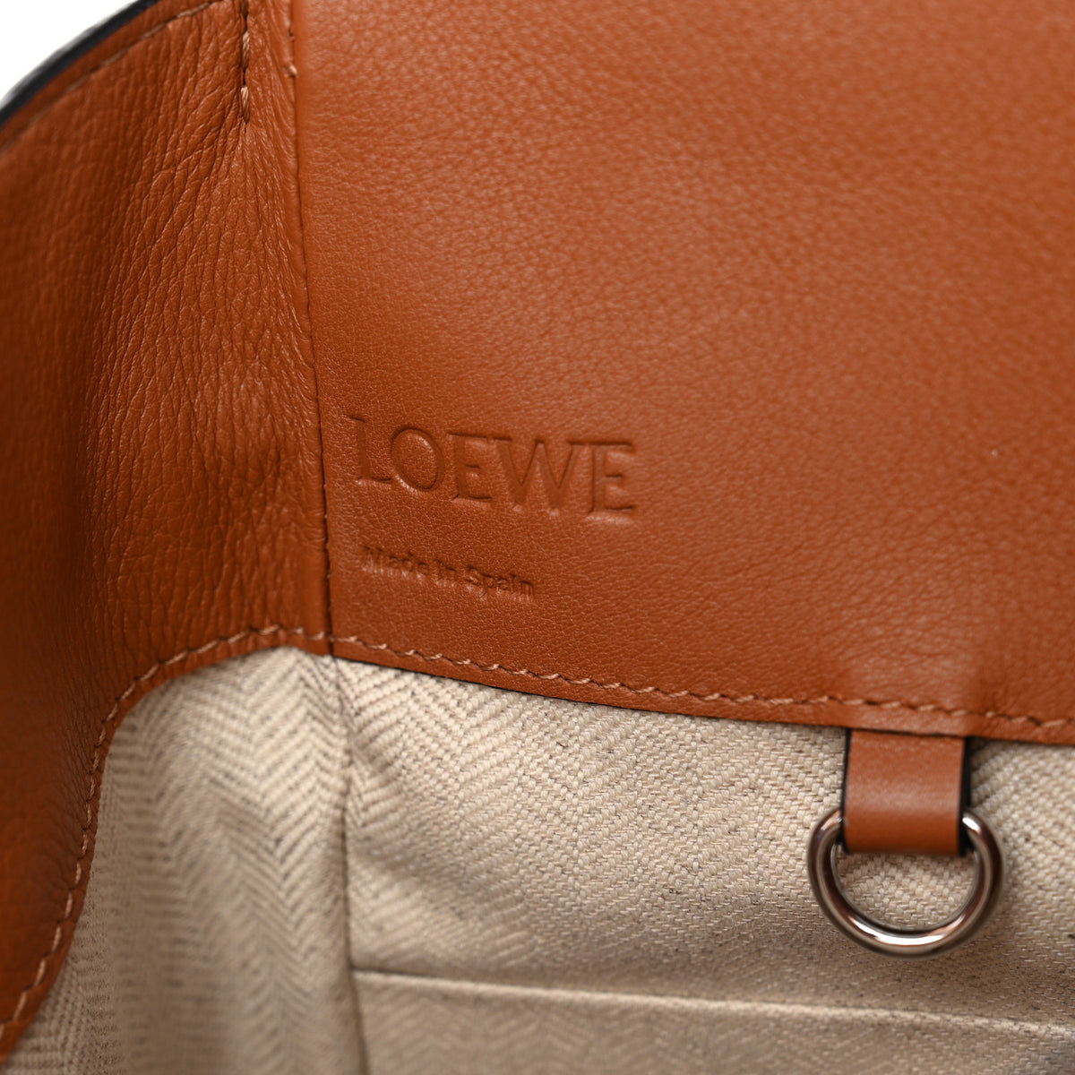 Loewe Calfskin Canvas Medium Hammock Shoulder Bag Natural Tan 6 of 10