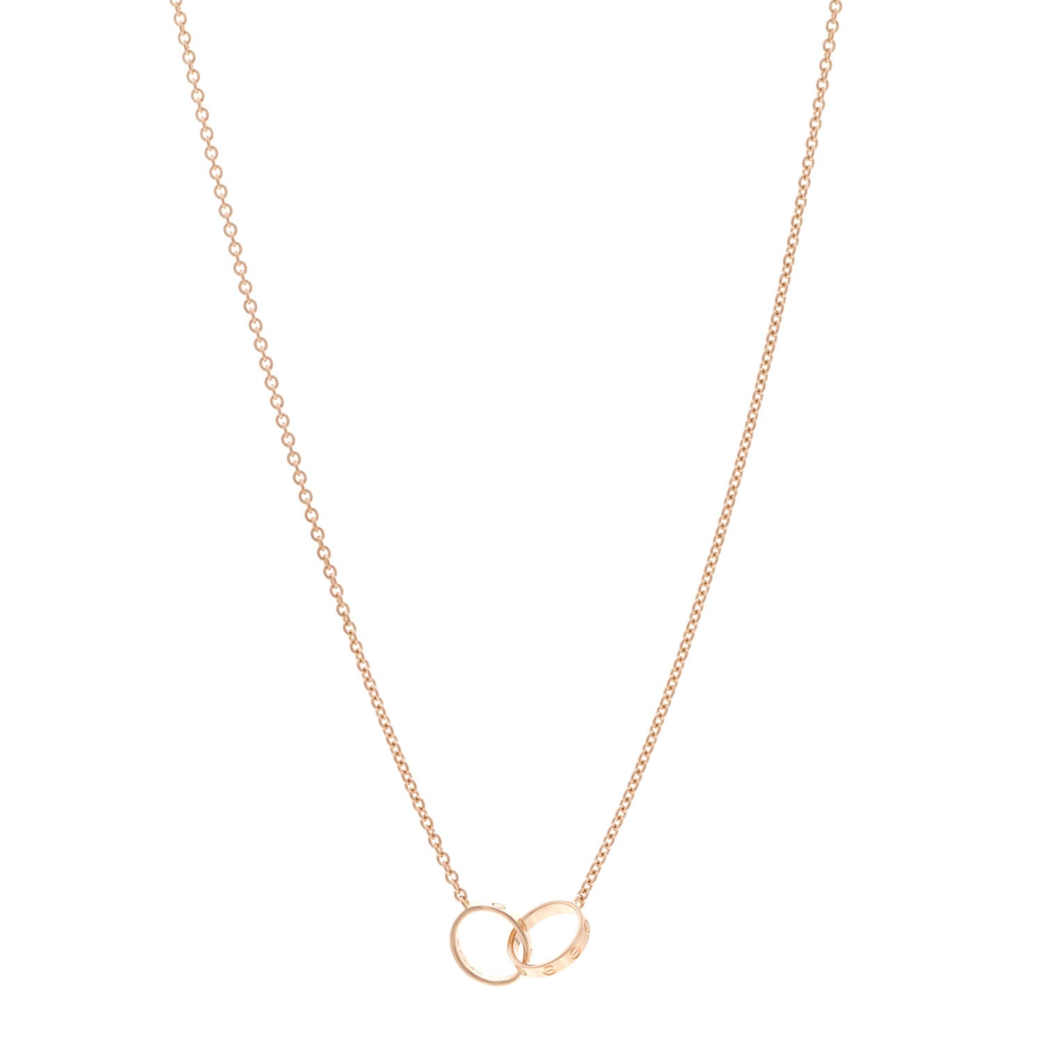Cartier 18K Pink Gold Interlocking LOVE Necklace 1 of 5