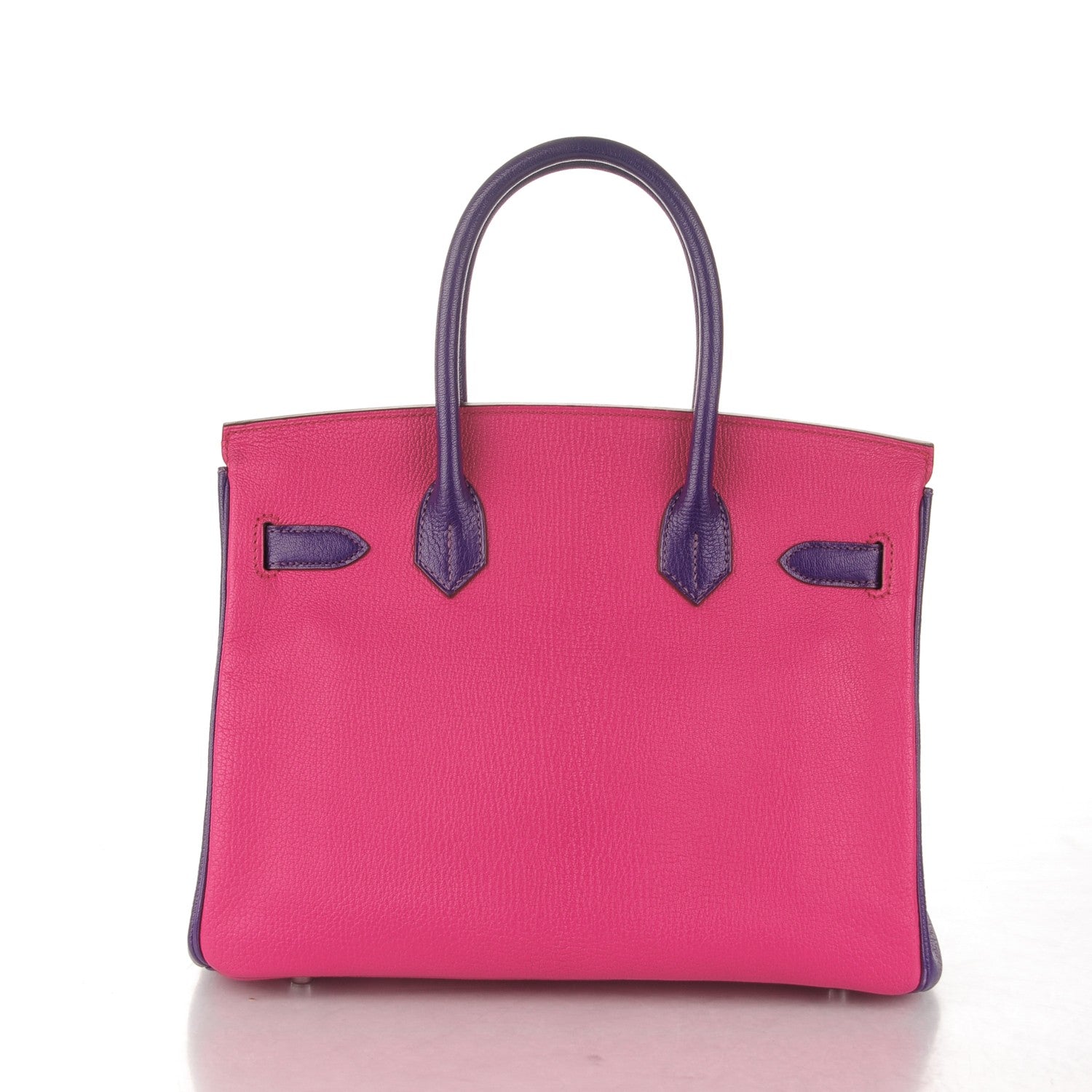 Hermes Chevre Bi-Color Horseshoe Birkin 30 Rose Shocking Iris 4 of 27