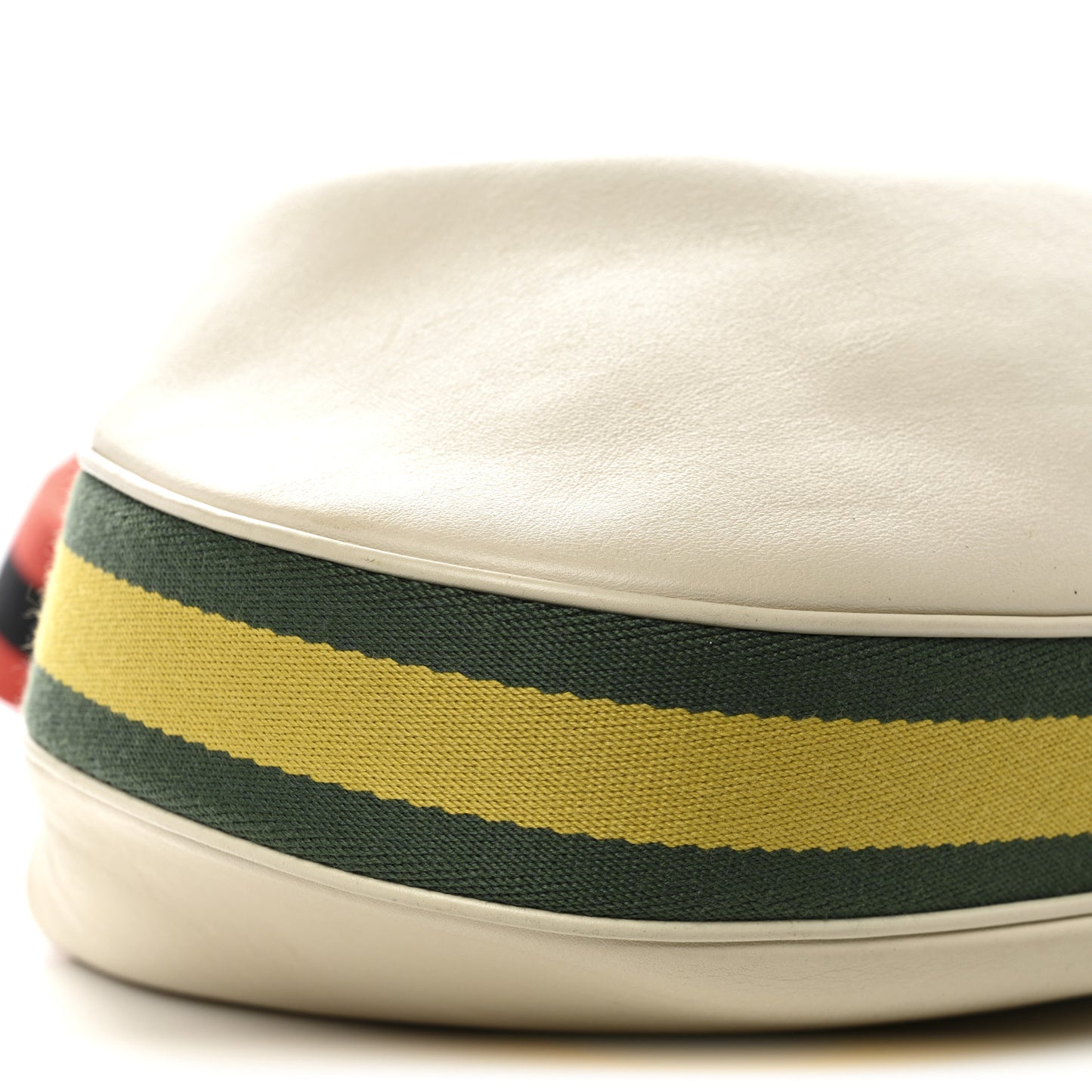 Aria Calfskin Web Large Attache Shoulder Bag Beige