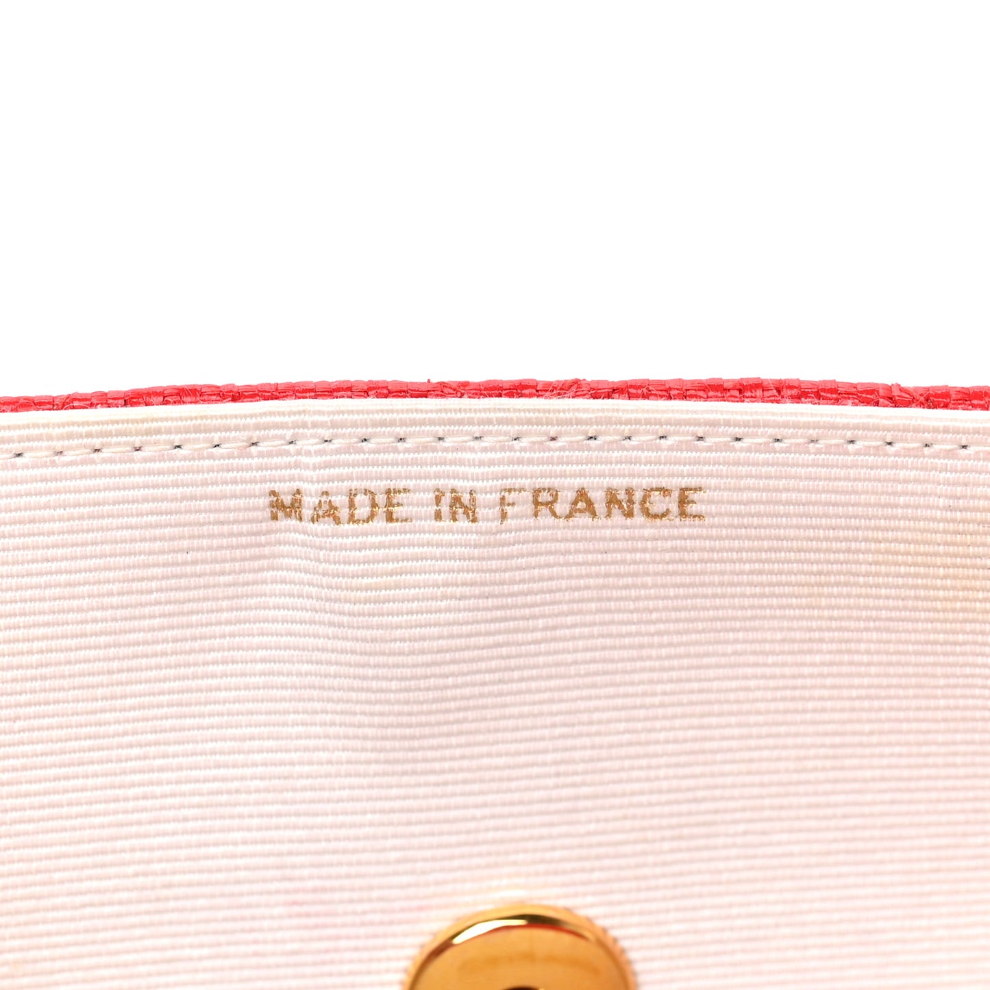 Woven Raffia Quilted CC Fringe Flap Red