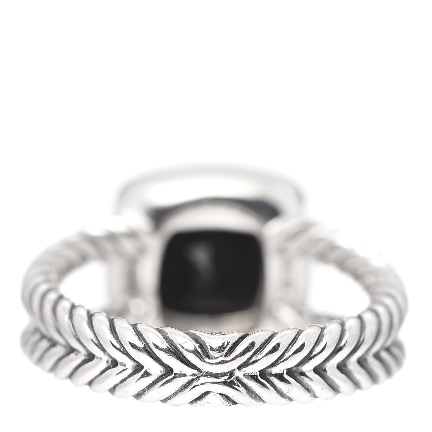 Sterling Silver Diamond Black Onyx 7mm Petite Albion Ring 49 5