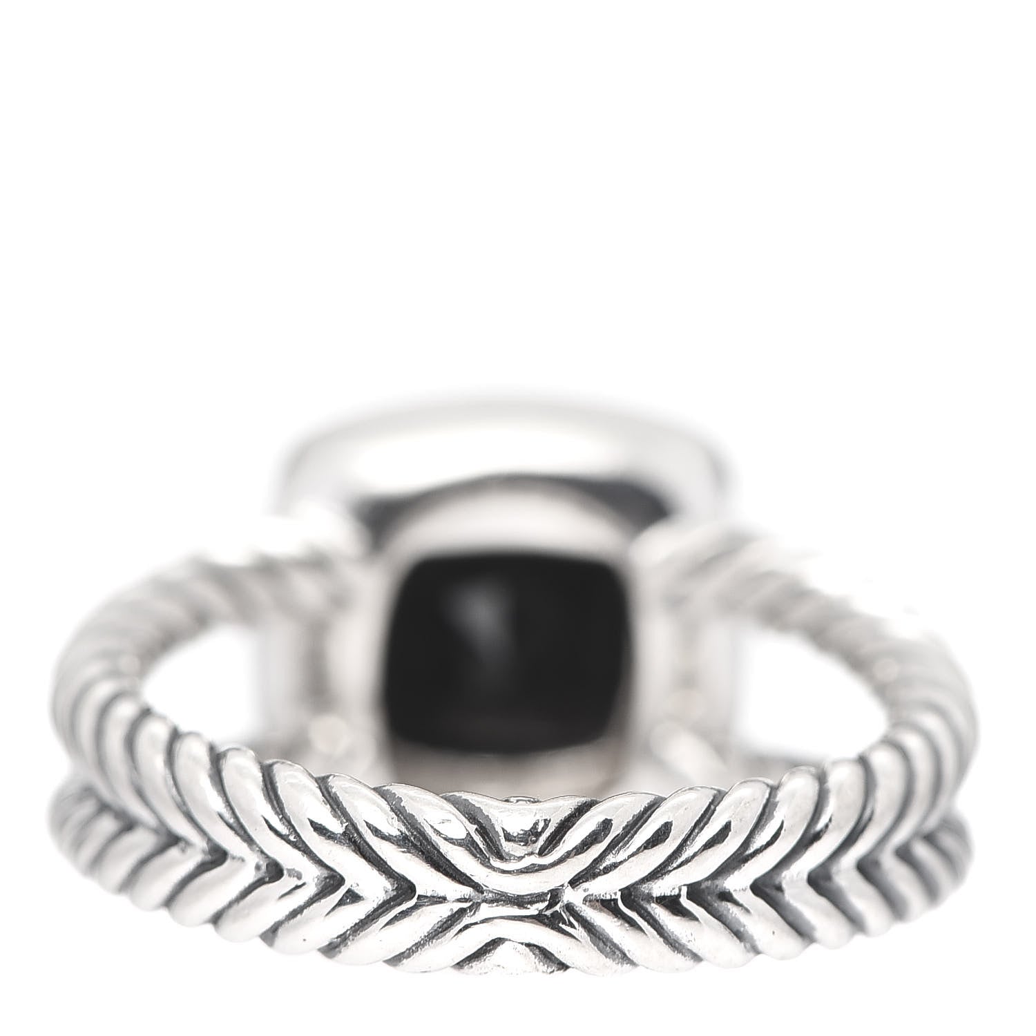 David Yurman Sterling Silver Diamond Black Onyx 7mm Petite Albion Ring 49 5 4 of 5